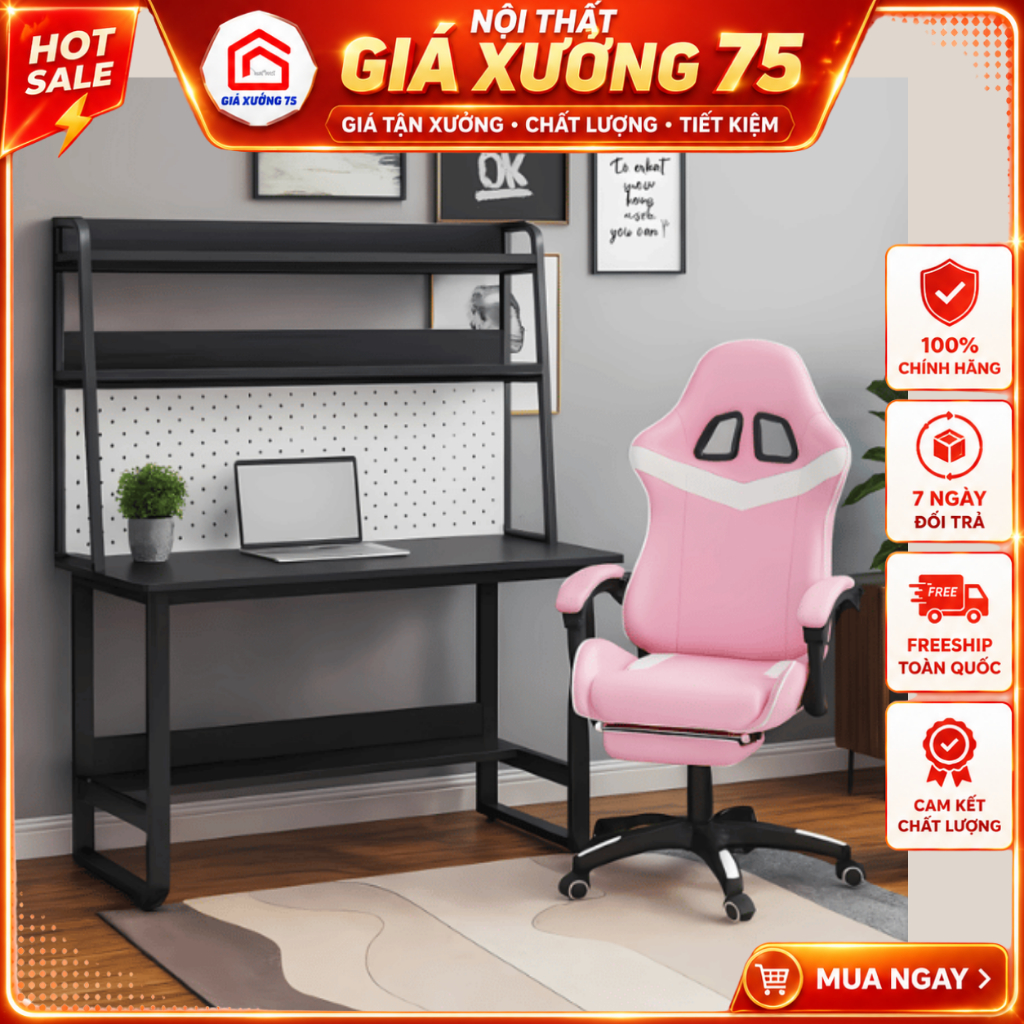 Bàn làm việc văn phòng có kệ sách BKT120 , bàn học , để máy vi tính cao cấp - Nội Thất Giá Xưởng | BigBuy360 - bigbuy360.vn