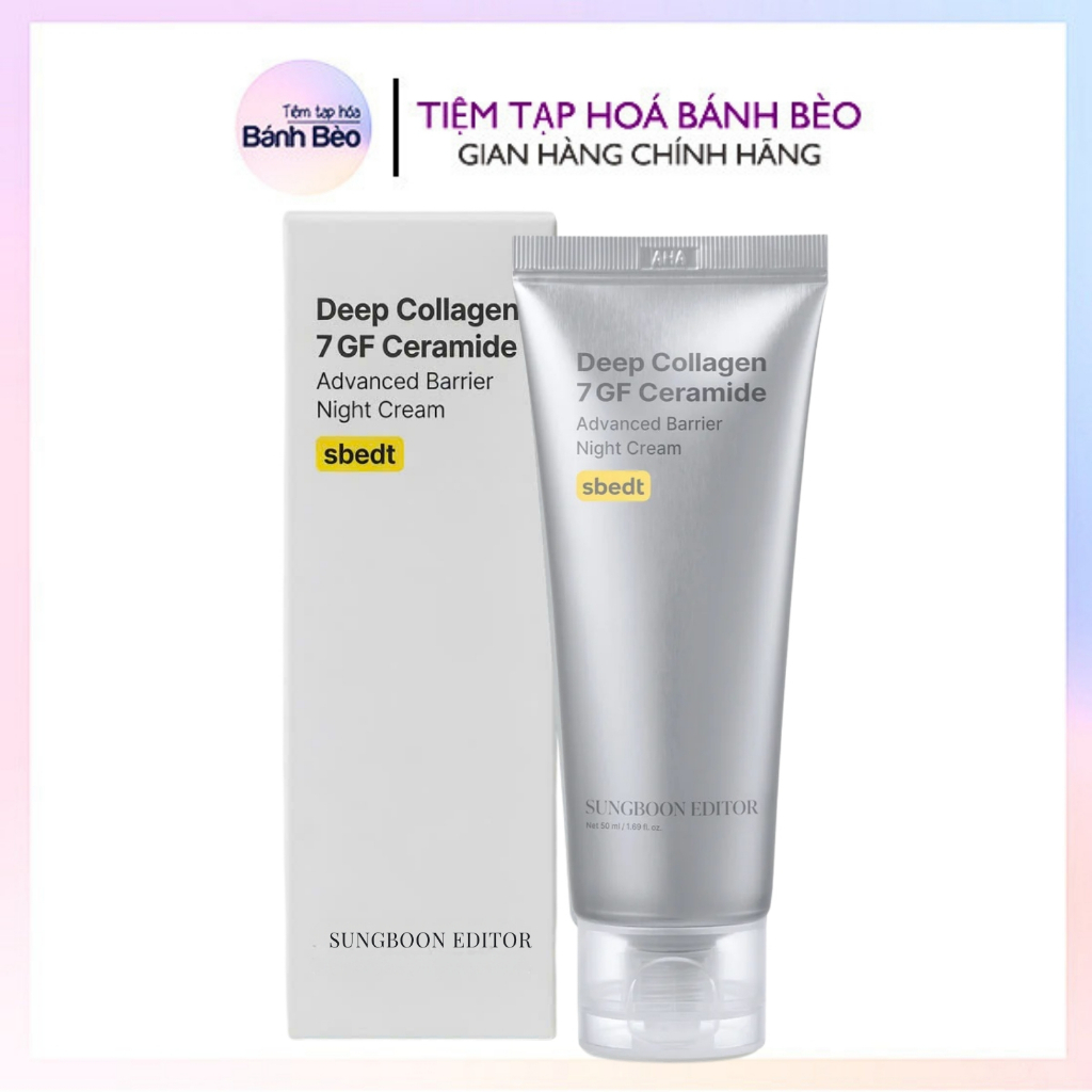 Kem đêm phục hồi SUNGBOON EDITOR Deep Collagen 7GF Ceramide Night Cream 50ml giảm nhăn căng bóng da