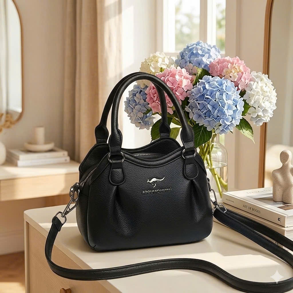 Túi xách nữ, túi đeo chéo thời trang da gạo nhiều ngăn có quai xách, sang trọng, lịch sự K879