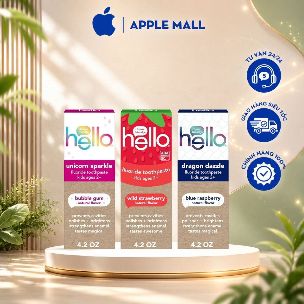 Kem đánh răng Hello dành cho trẻ từ 2 tuổi Hello Dragon Dazzle - EDS Hàng Mỹ