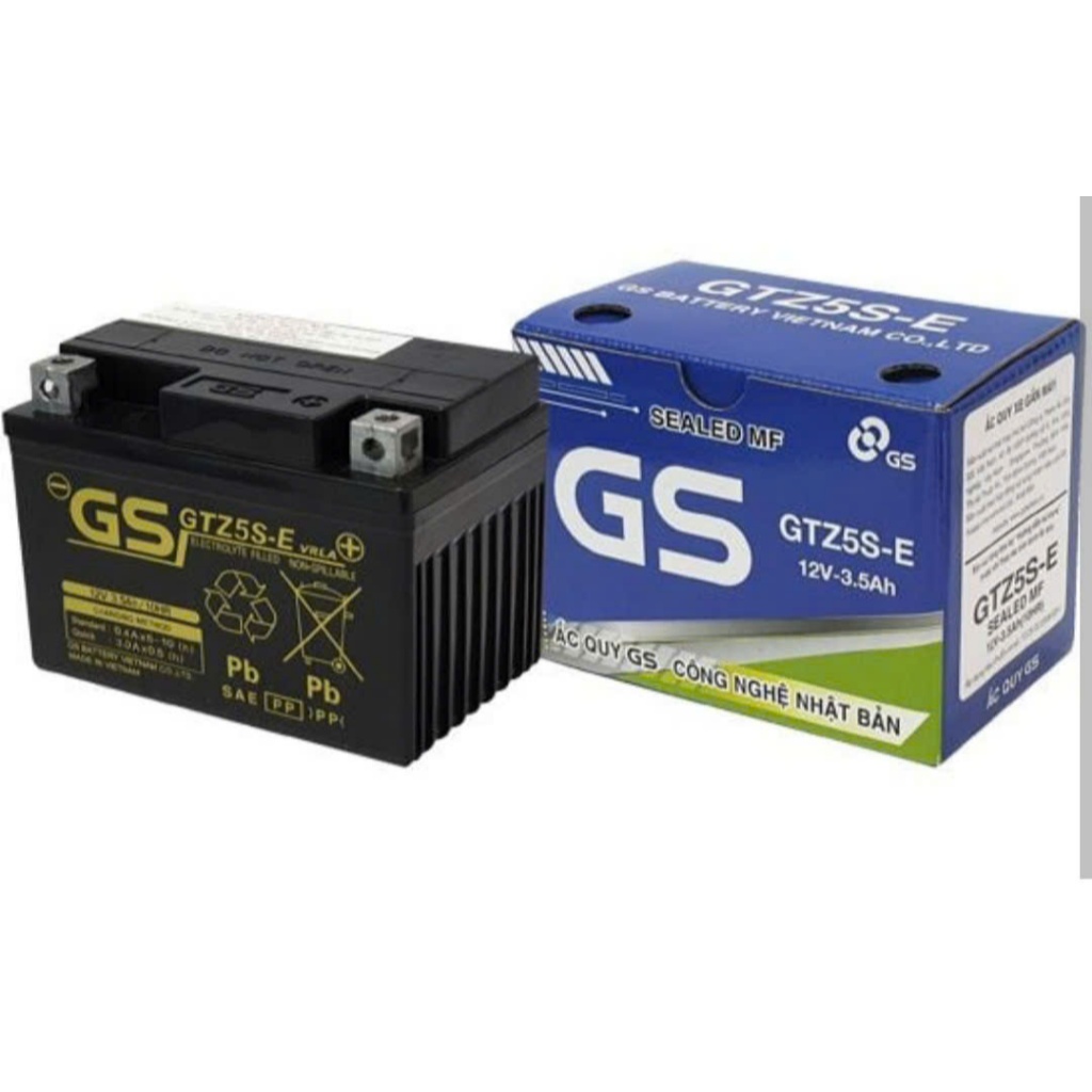 Pin Ắc quy GS GTZ5S-E ( 12V-3.5Ah ) dùng cho xe máy Honda Wave / future, Yamaha, Suzuki