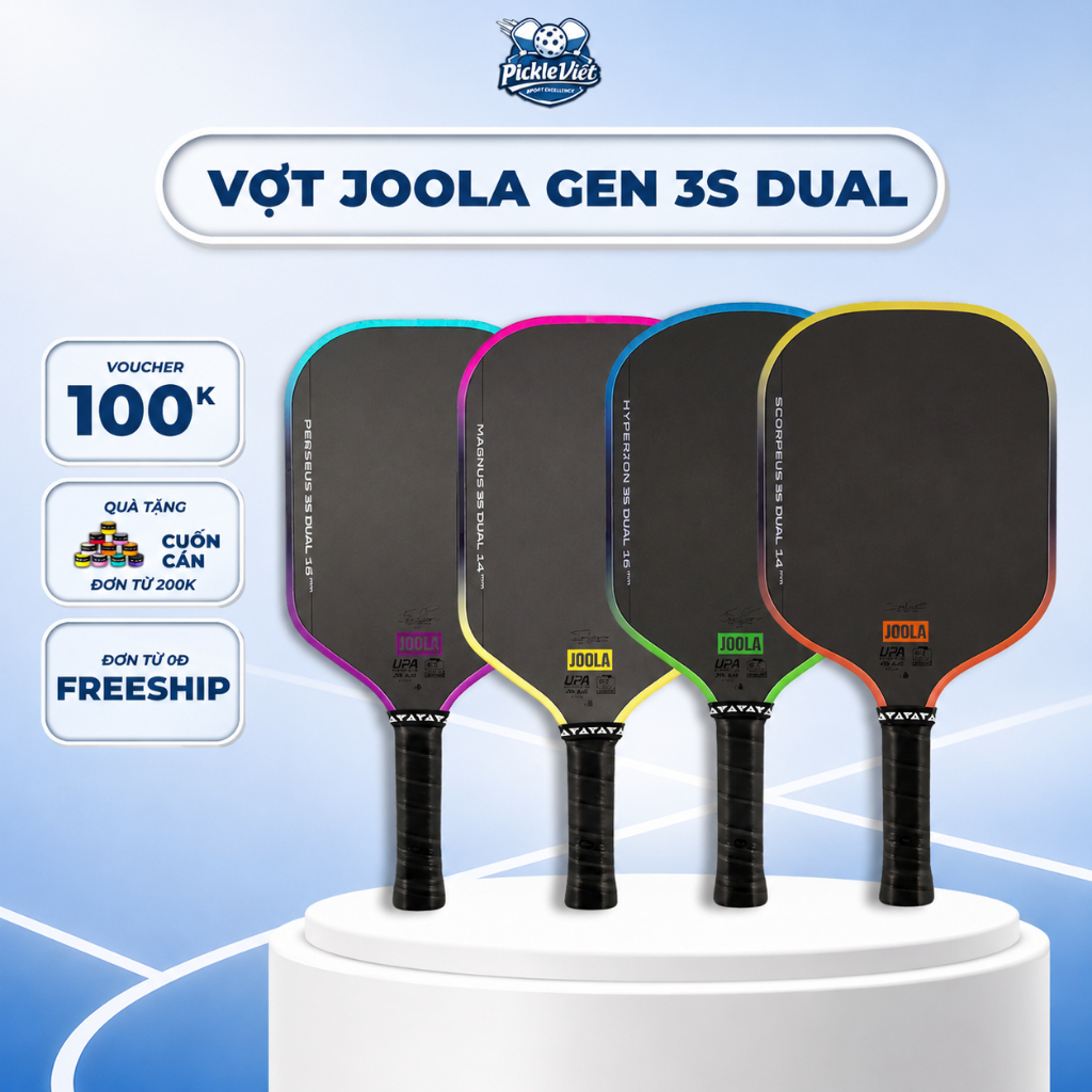[CHÍNH HÃNG] Vợt Pickleball JOOLA Gen 3S Dual – Mặt Carbon Cao Cấp, Chuẩn USAPA, Hiệu Suất Chơi Chuy