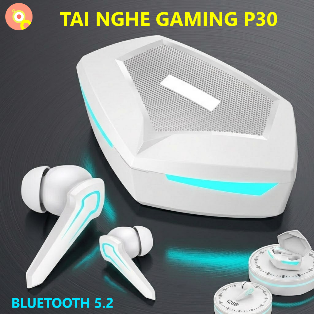 Tai Nghe Bluetooth P30 Phiên Bản 5.2, Chống Nước Chống Ồn Cao Cấp, Âm Thanh Vòm HayPin Lớn, Micro To
