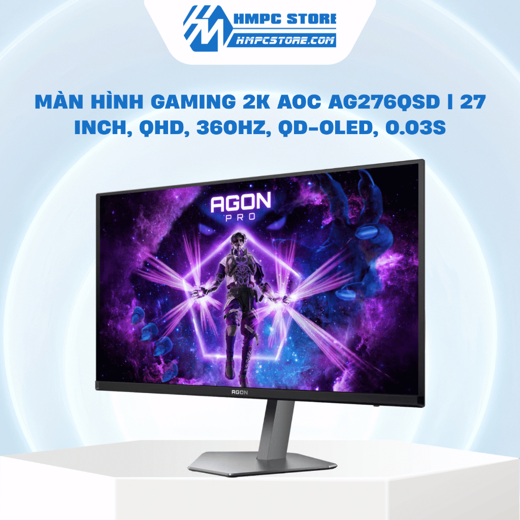 Màn hình Gaming 2K AOC AG276QSD | 27 inch, QHD, 360Hz, QD-OLED, 0.03s, bảo hành 36 tháng