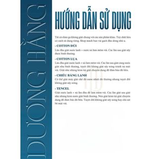 Thẻ Bảo Hành - Hướng Dẫn Sử Dụng Chăn Ga - Dương Hằng Bedding