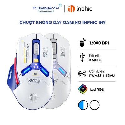 Chuột không dây Gaming Inphic IN9 PixArt PAW3311 -Bảo hành 12 tháng
