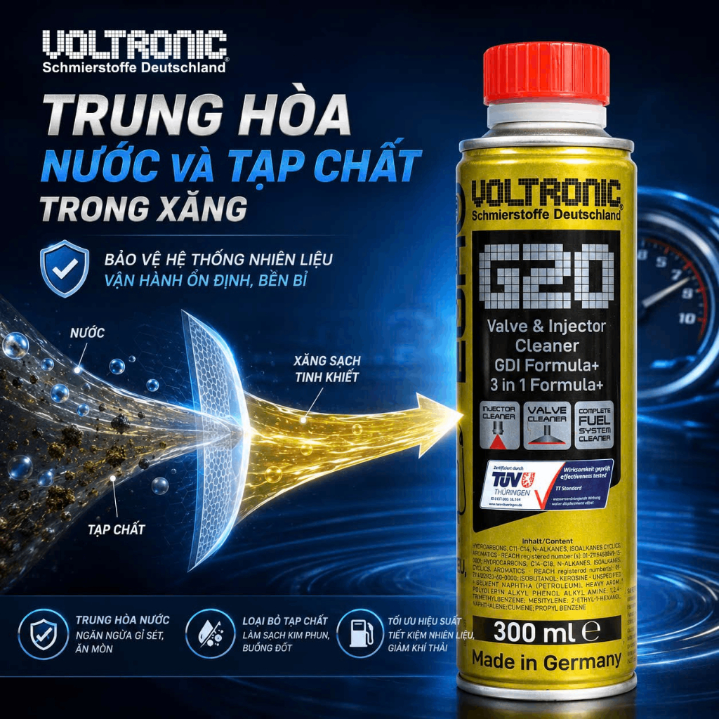 Vệ Sinh Kim Phun Buồng Đốt Voltronic G20 300ml, vệ sinh buồng đốt hệ thống nhiên liệu Voltronic