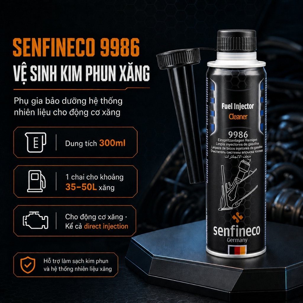 Senfineco 9986 - Phụ Gia Súc Béc & Vệ Sinh Kim Phun Xăng | Fuel Injection Cleaner [300ML]
