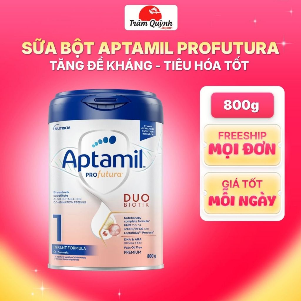 Sữa Bột Cho Bé Aptamil Profutura Duobiotik Hà Lan Số 1, 2 Lon 800g