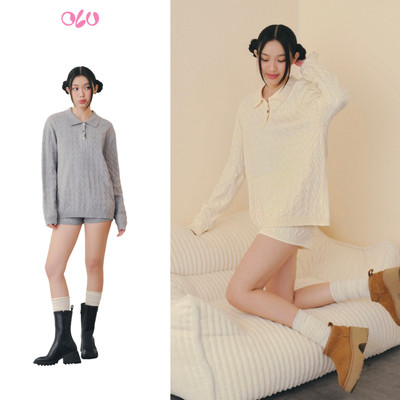 Set OLV áo và quần len trẻ trung năng động Knit Collar Set nhiều màu phù hợp mọi dịp