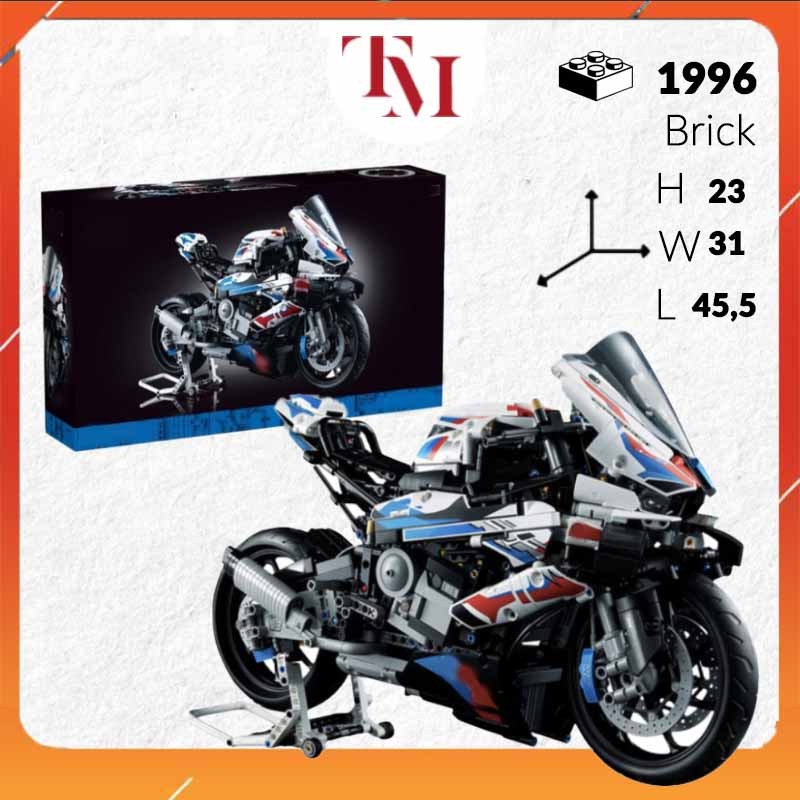 Technic 42130 BMW M1000rr Đen tỉ lệ 1:5 Đồ chơi Mô hình bộ Lắp ghép lắp ráp siêu xe bản đẹp