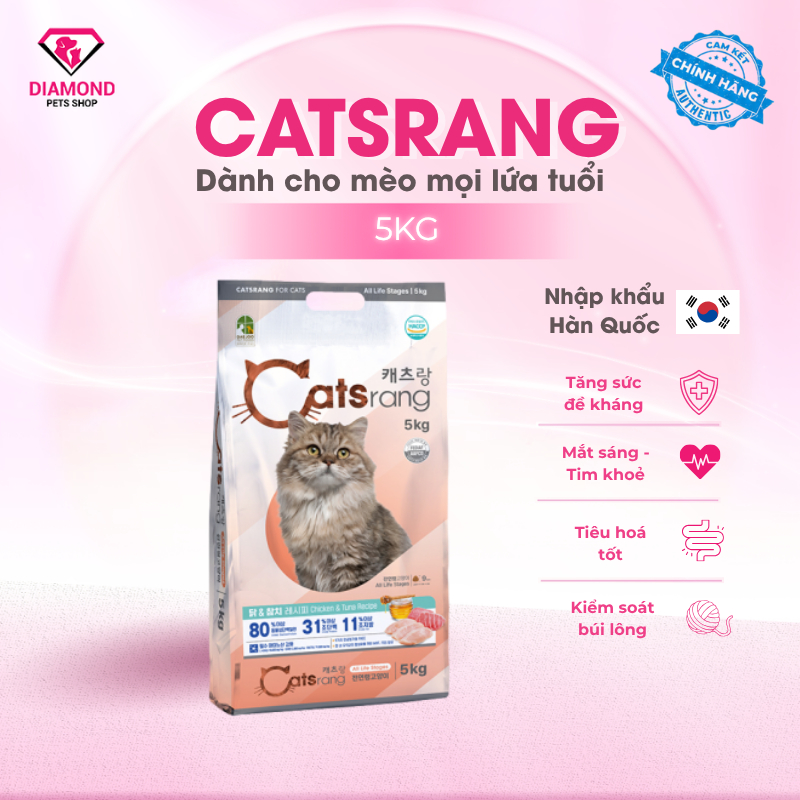 (CATSRANG 5KG)Thức ăn hạt cho mèo mọi lứa tuổi CATSRANG 5KG