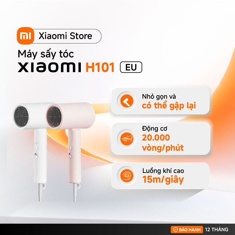 Xiaomi Máy sấy tóc Compact Hair Dryer H101｜Nhỏ gọn | Có thể gập lại｜Luồng khí 15m/giây｜Bảo hành 1năm