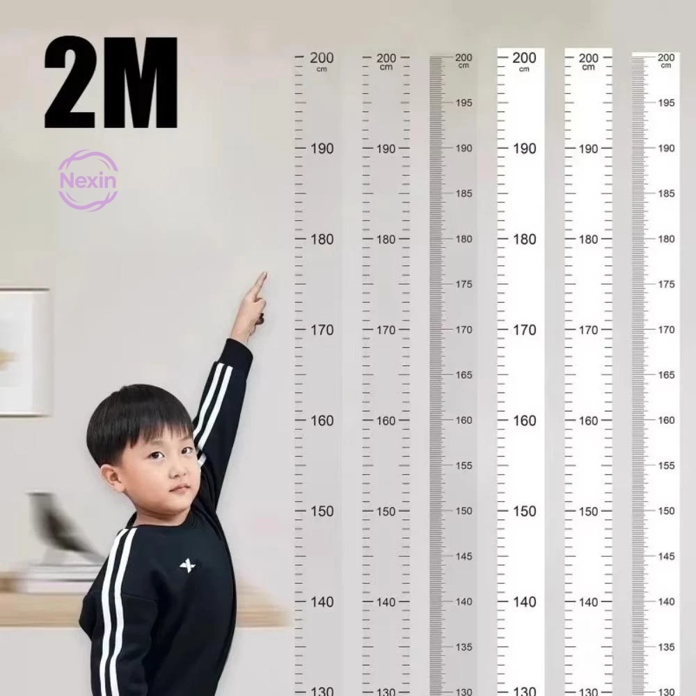 Nexin ✨Thước Đo Chiều Cao 2M Trong Suốt Dán Tường Không Làm Hư Tường Cho Bé Gái