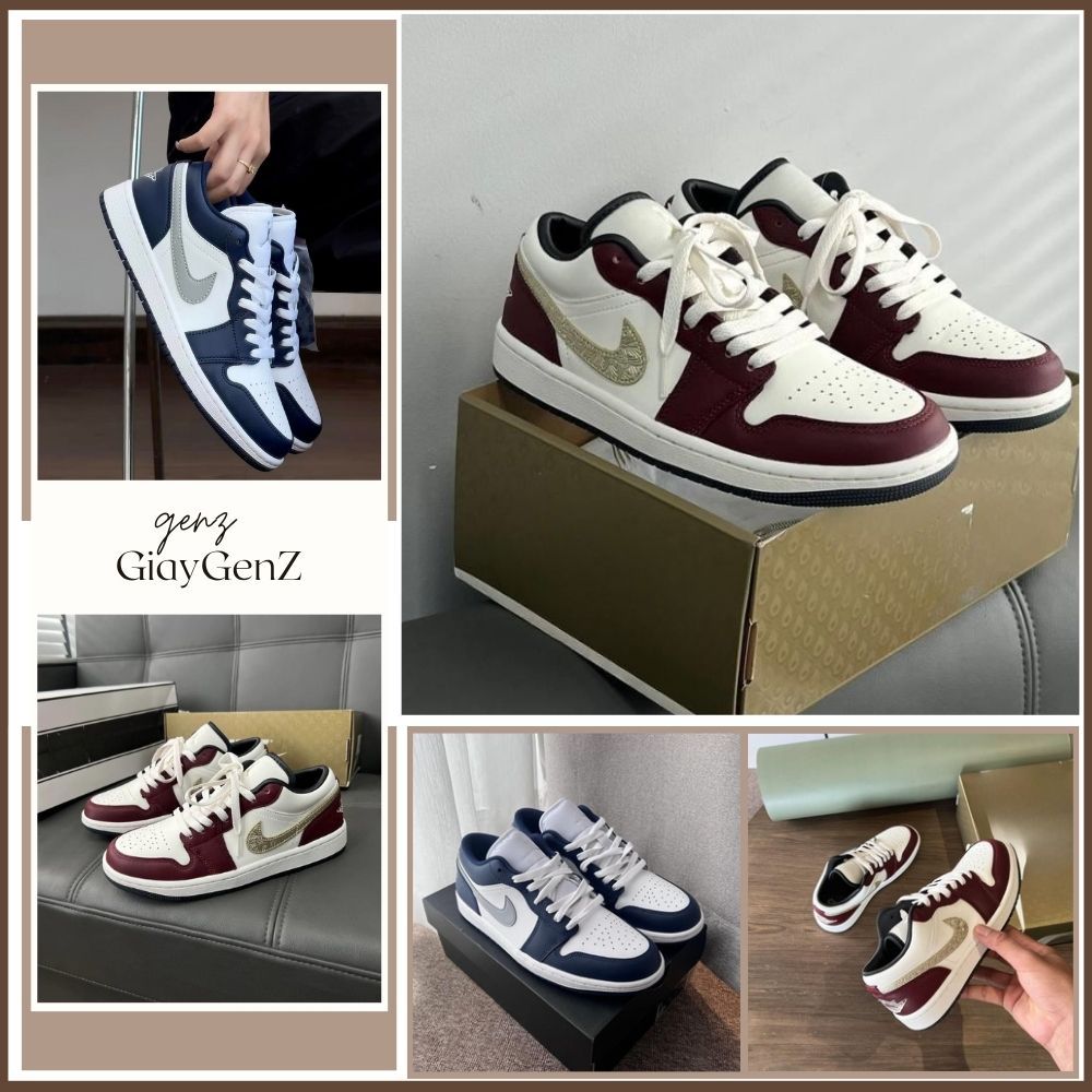 Giày _JD_Cổ Thấp Dragon Màu Đỏ Vàng Xanh Navy Nam Nữ Low Elevate 'Navy White' Dễ Phối Đồ