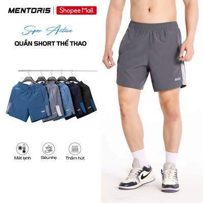 COMBO 2 Quần Short Nam Chạy Bộ MENTORIS Vải Gió, Dáng Thể Thao, Vận Động Linh Hoạt CB2.MASA25S011
