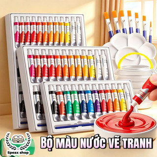 [TẶNG BẢNG PHA MÀU]Bộ Màu Nước 12/18/24/36 Màu – Màu Vẽ Tranh Nghệ Thuật Cho Học Sinh & Người Mới Bắt Đầu