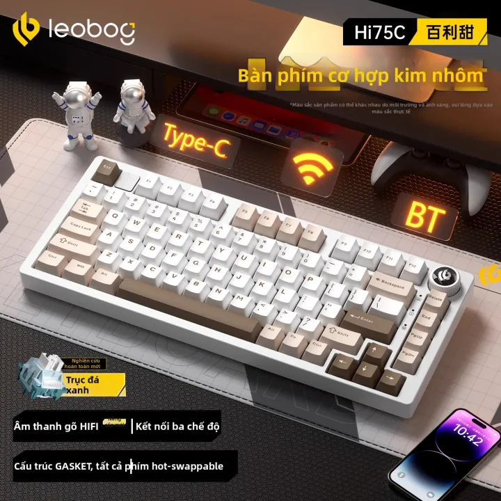 LEOBOG HI75C PRO - BÀN PHÍM CƠ NHÔM CNC - KẾT NỐI 3 MODE - LAYOUT 75% NÚM XOAY