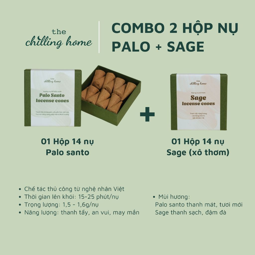 Combo 1 Hộp 14 Nụ Palo + 1 Hộp 14 Nụ Xô Thơm (Sage)