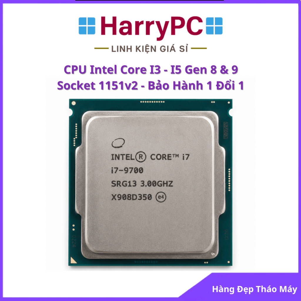 CPU Intel Core i3 i5 i7 Gen 8 9 (i3-8100 i3-9100 i5-8400 i5-9400 i7-8700 i7-9700..) Bảo Hành 1 Đổi 1