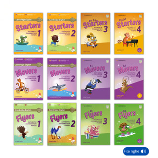 Sách Starters - Flyers - Movers Authentic Examination - Exam From 2018 - Bản in laser Tặng File nghe mp3