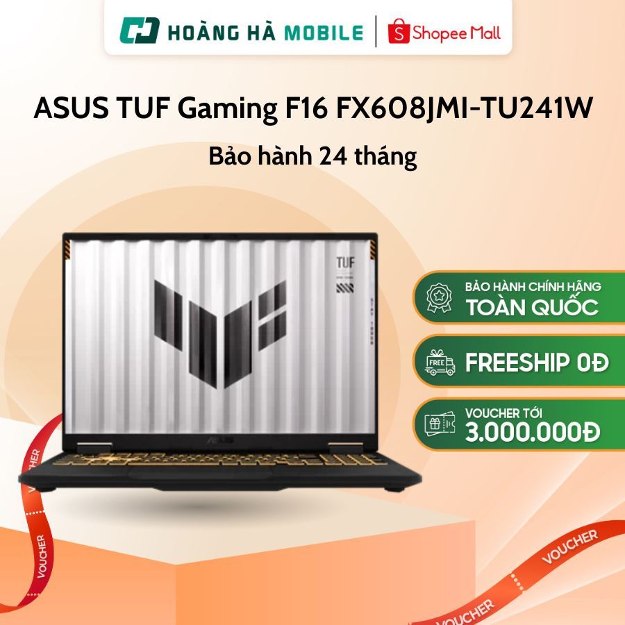 Laptop ASUS TUF Gaming F16 FX608JMI-TU241W (Core i7-14650HX/RTX 5060 8GB/16GB DDR5/512GB SSD/16"FHD 