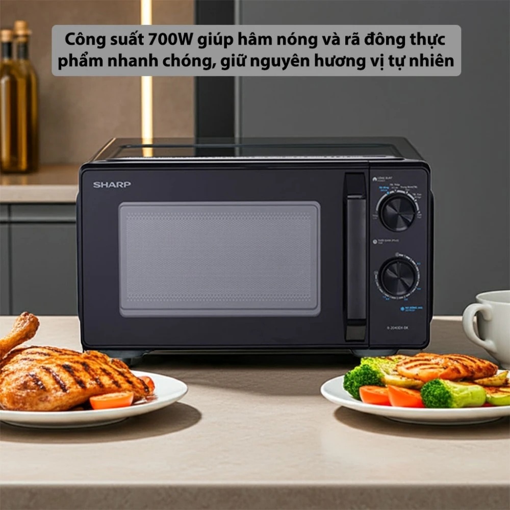 Lò Vi Sóng Sharp 20Lit, Model R-2040EH-BK Công Suất 700w Hàng Mới FullBox, Bảo Hành Chính Hãng 12 Tháng | BigBuy360 - bigbuy360.vn