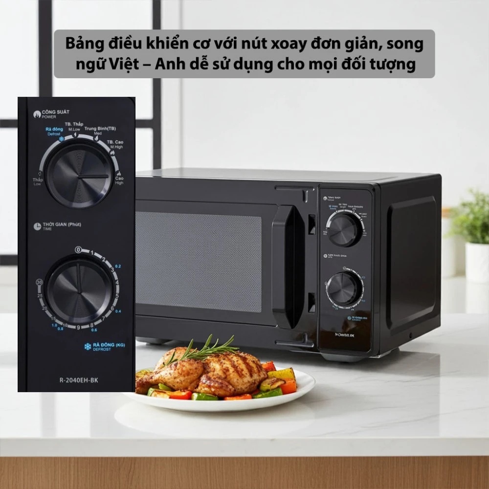 Lò Vi Sóng Sharp 20Lit, Model R-2040EH-BK Công Suất 700w Hàng Mới FullBox, Bảo Hành Chính Hãng 12 Tháng | BigBuy360 - bigbuy360.vn