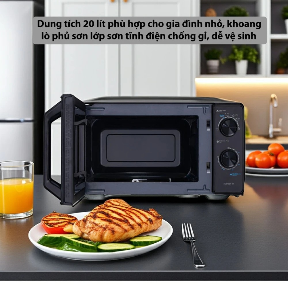Lò Vi Sóng Sharp 20Lit, Model R-2040EH-BK Công Suất 700w Hàng Mới FullBox, Bảo Hành Chính Hãng 12 Tháng | BigBuy360 - bigbuy360.vn