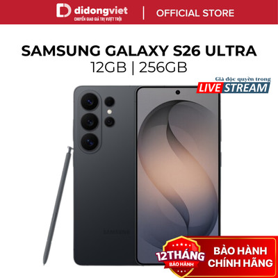 (DDV x Hannah) Điện thoại Samsung Galaxy S26 Ultra 12GB | 256GB - Camera 200MP, Hiệu Năng Mạnh Mẽ - Hàng Chính Hãng