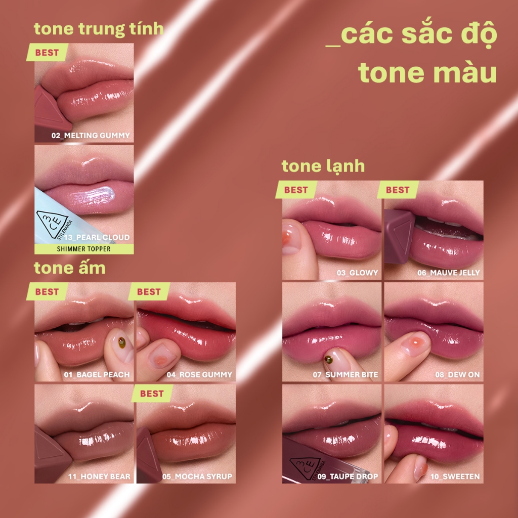 3CE SON TINT BÓNG MỀM GUMMY OIL TINT | BigBuy360 - bigbuy360.vn