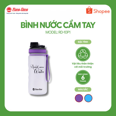 Bình đựng nước Rạng Đông 1 lít Vỏ nhựa PC Thiết kế nhỏ gọn và tiện lợi Model: RD-10P1