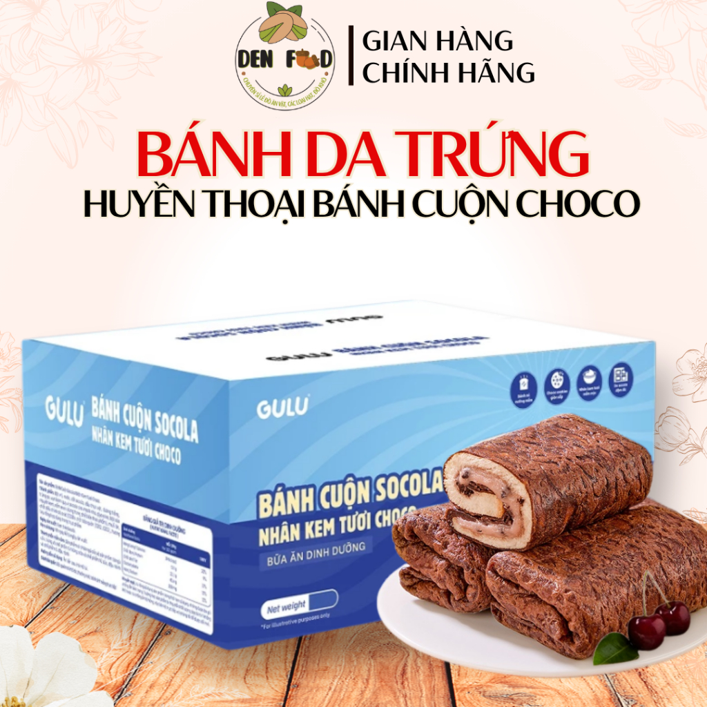 [Mới] Bánh cuộn socola nhân kem tươi Choco Gulu - Ăn Vặt Denfood