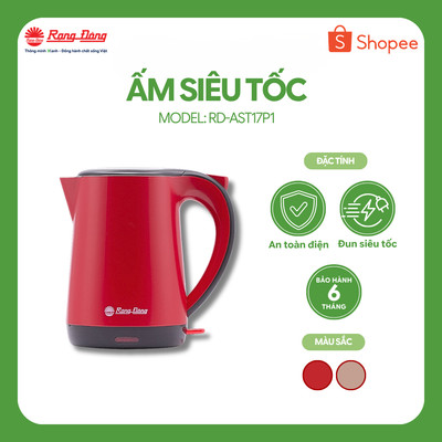 Ấm siêu tốc 1,7 lít Rạng Đông Đun nước nhanh chóng và dễ dàng Model: RD - AST17P1