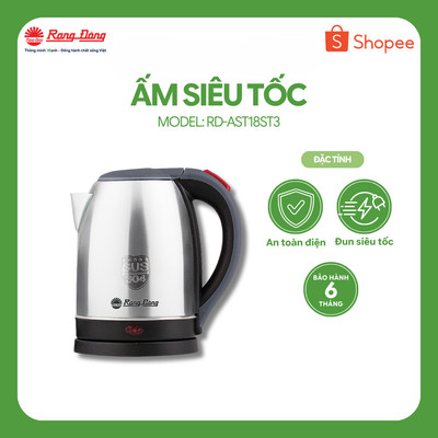 Ấm điện siêu tốc Rạng Đông Model: RD-AST18ST3 1,8 lít thuận tiện khi sử dụng