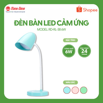 Đèn bàn bảo vệ thị lực Rạng Đông Model: RD-RL-38.PLUS 6W đổi 3 màu ánh sáng độ hoàn màu 97%