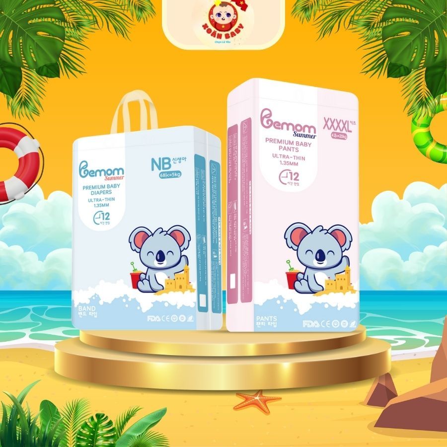 Tã Bỉm Hàn quốc Bemom SUMMER siêu mỏng mềm, thấm hút tốt đủ size…