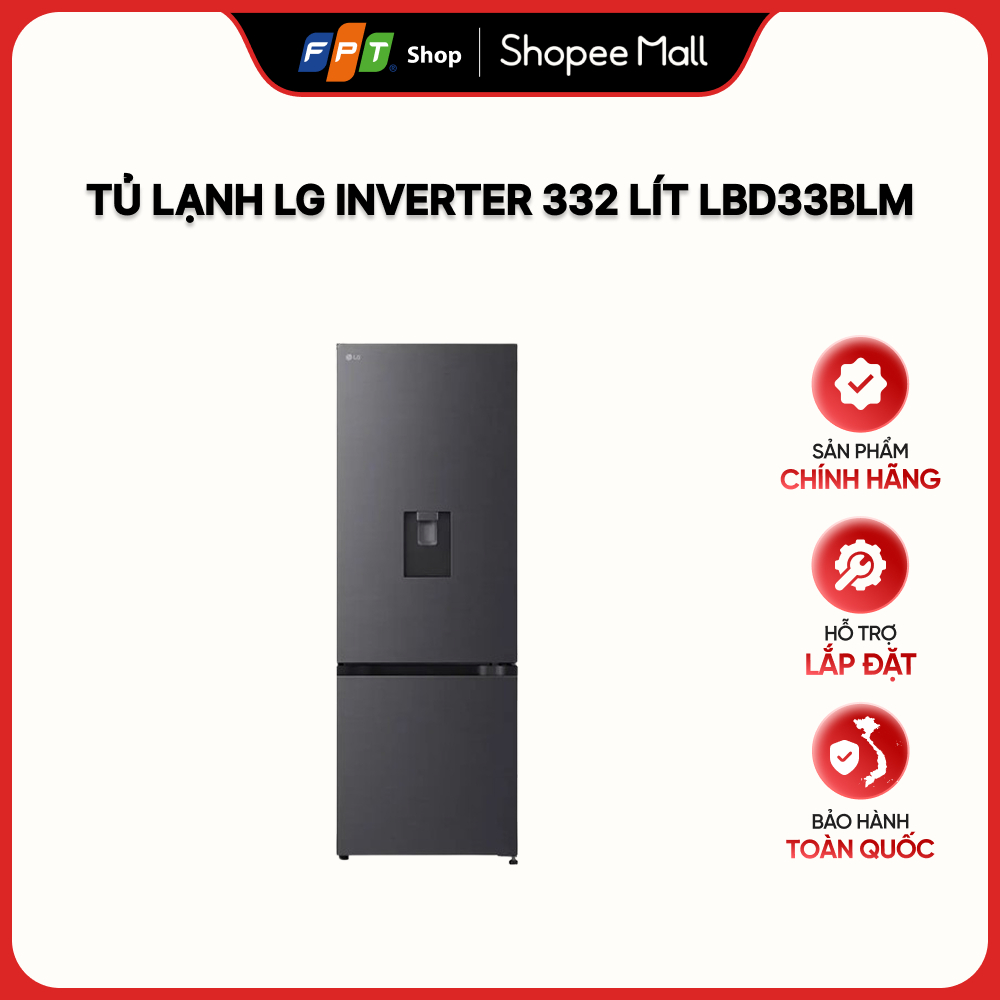 Tủ lạnh LG Inverter 332 lít LBD33BLM