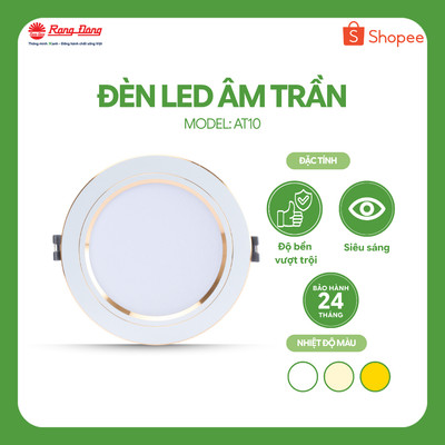 Đèn LED Âm trần Downlight Rạng Đông AT10 90/8W