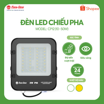 Đèn led chiếu pha Rạng Đông bảo hành 2 năm CP12 10W - 50W