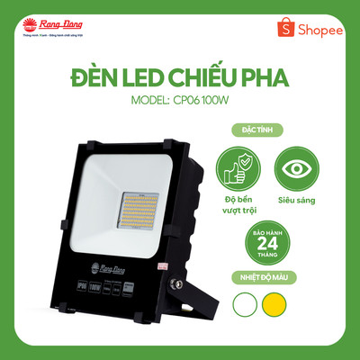 Đèn Pha LED 100W Rạng Đông Model: D CP06 100W