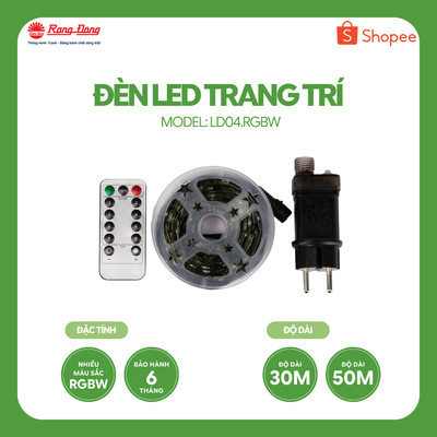 Đèn led dây trang trí Rạng Đông cuộn 30 50m 1 màu và nhiều màu cấp bảo vệ IP65 LD04