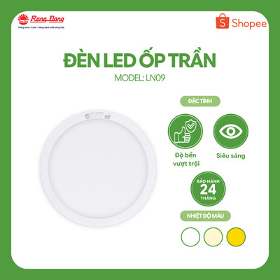 Đèn LED ốp trần Rạng Đông model D LN09L