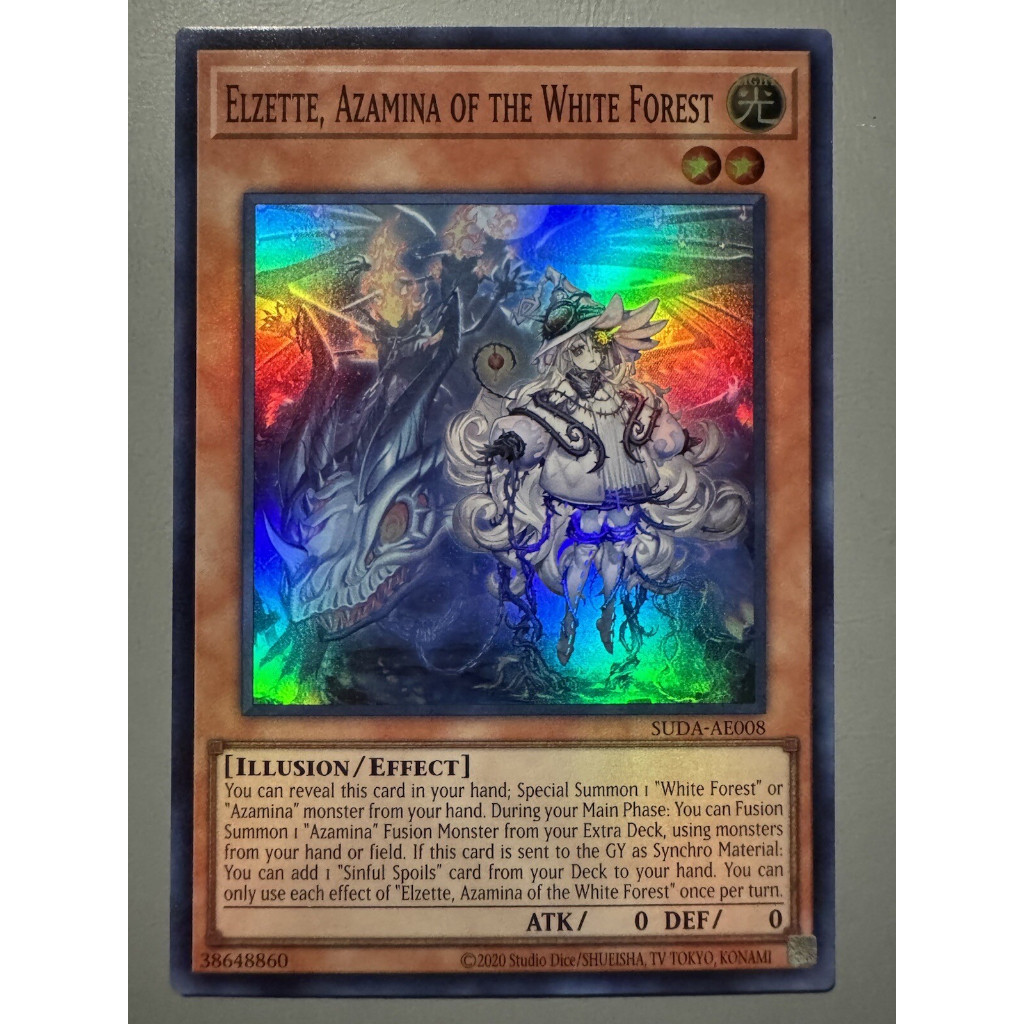 AE Super Rare [ Dưa Hấu ] Lá bài thẻ Elzette, Azamina of the White Forest - Tặng bọc bài nhựa MONS
