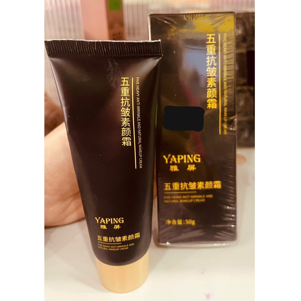 Kem Trang Điểm Yaping Five Heavy Anti Wrinkle Makeup Cream 50g – Che Khuyết Điểm, Làm Đều Màu Da