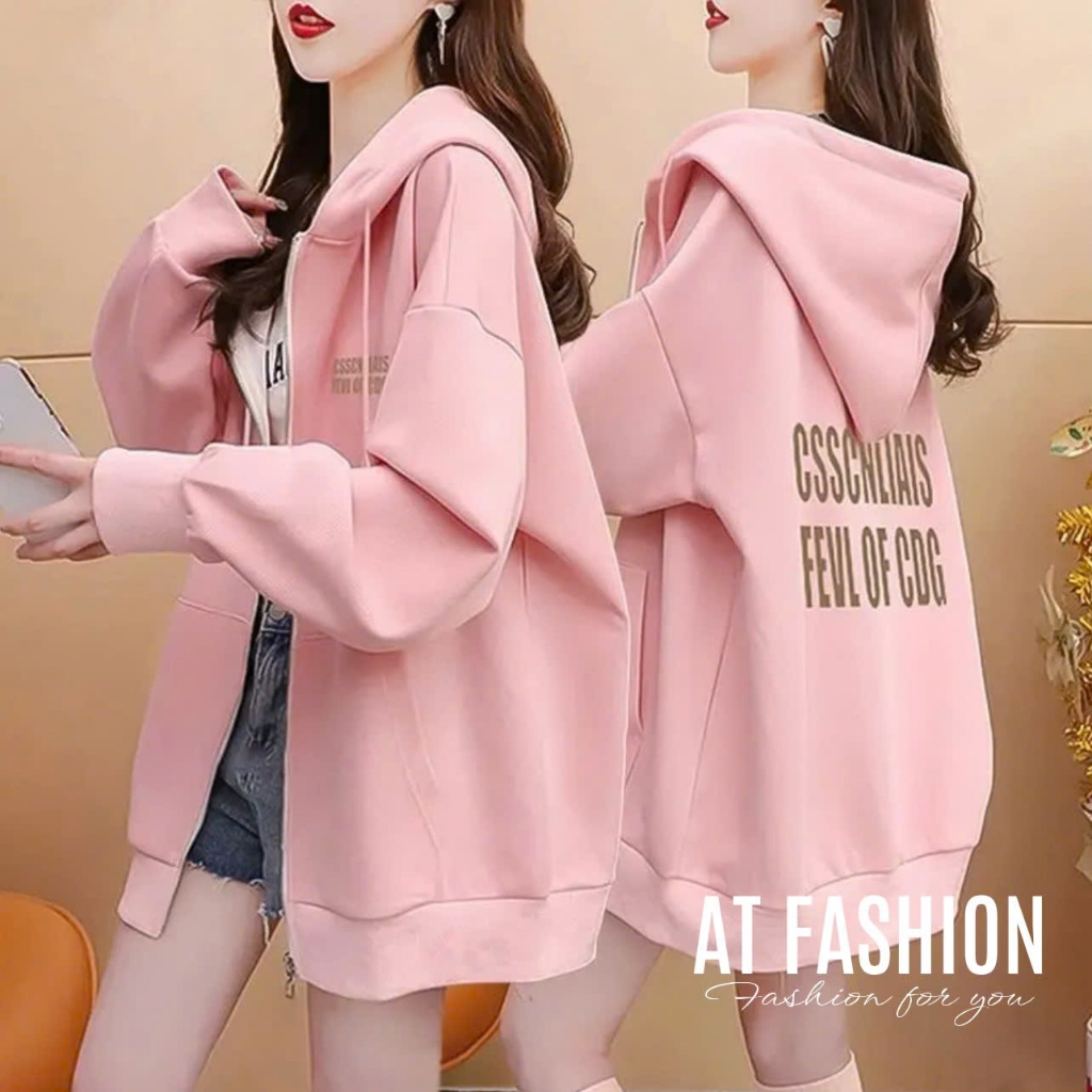 Mcbb áo khoác bé gái bé trai 23-52 kg áo hoodie zip bé gái dáng rộng áo gió bé gái nón chống nắng bộ