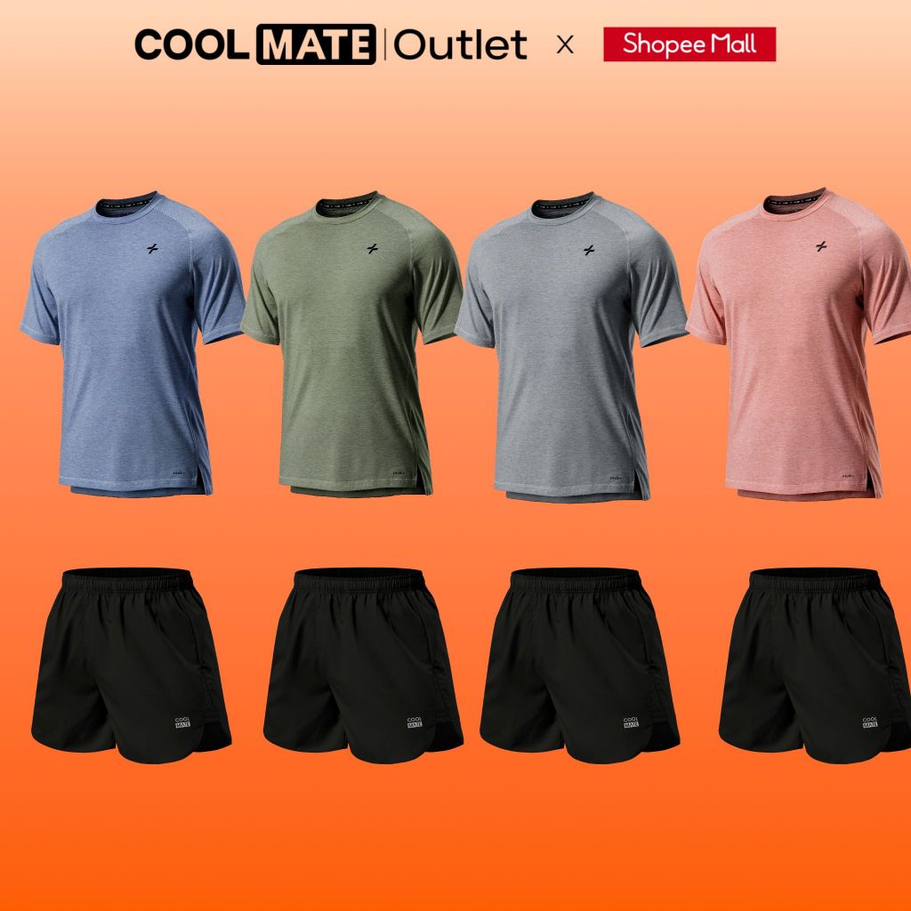 [Tặng tất đơn 299k] Bộ Đồ Thể Thao Nam Coolmate Pickleball, Cầu lông -Áo Thun Training Comfort Quần 