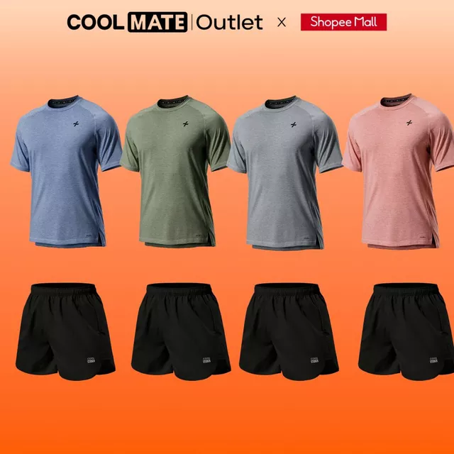 [Tặng 1 quà đơn 299k] Bộ Đồ Thể Thao Nam Coolmate Pickleball, Cầu lông -Áo Thun Training Comfort Quần short Maxcool