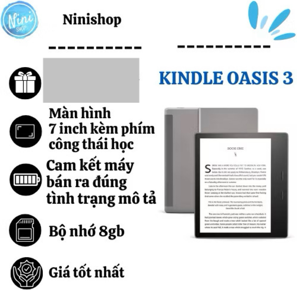 Máy đọc sách kindle oasis 3 bản 8gb bảo hành 6 tháng