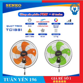 Quạt treo senko 2 dây mã mới tc1881 thay thế mã cũ tc1886 75w sải cánh 45cm- bảo hành 2 năm